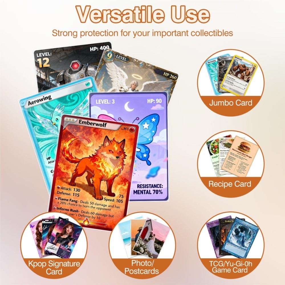 50-250pcs Transparent Jumbo Ca - огляд і ціна Collector Card Sleeve